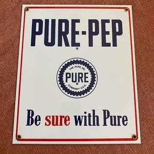 Porcelain sign pure pep NWT